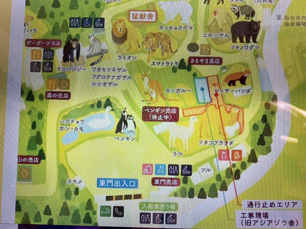 八木山動物公園工事中MAP