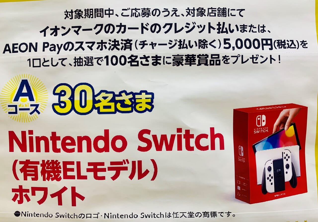 景品の任天堂Switch有機ELモデル