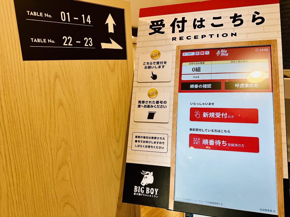 ビッグボーイ セルフ受付