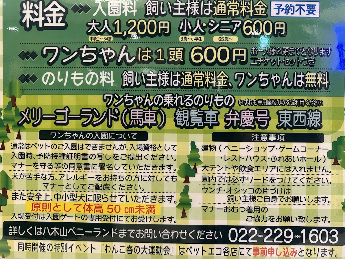ワンコと遊べる遊園地