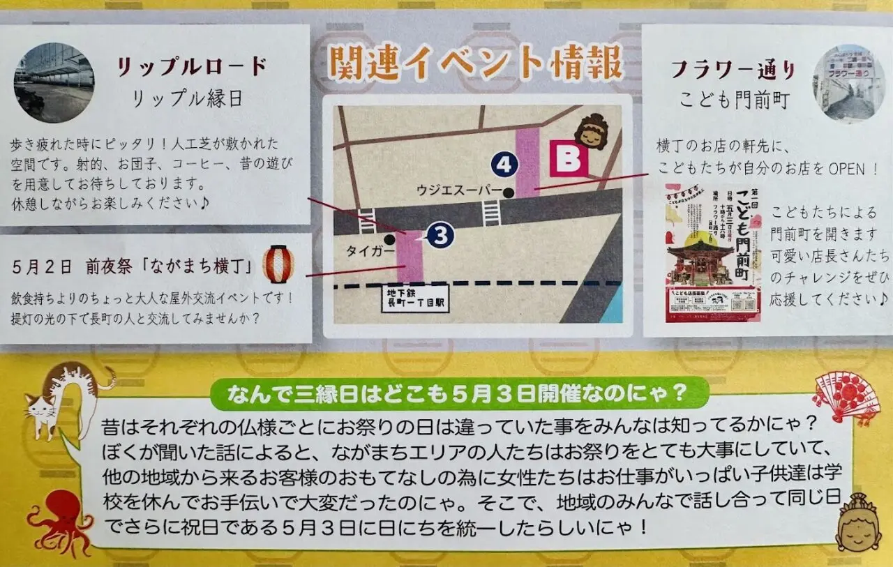 スタンプラリーながまち三縁日